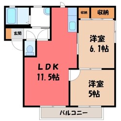 アムール Bの物件間取画像